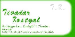 tivadar kostyal business card